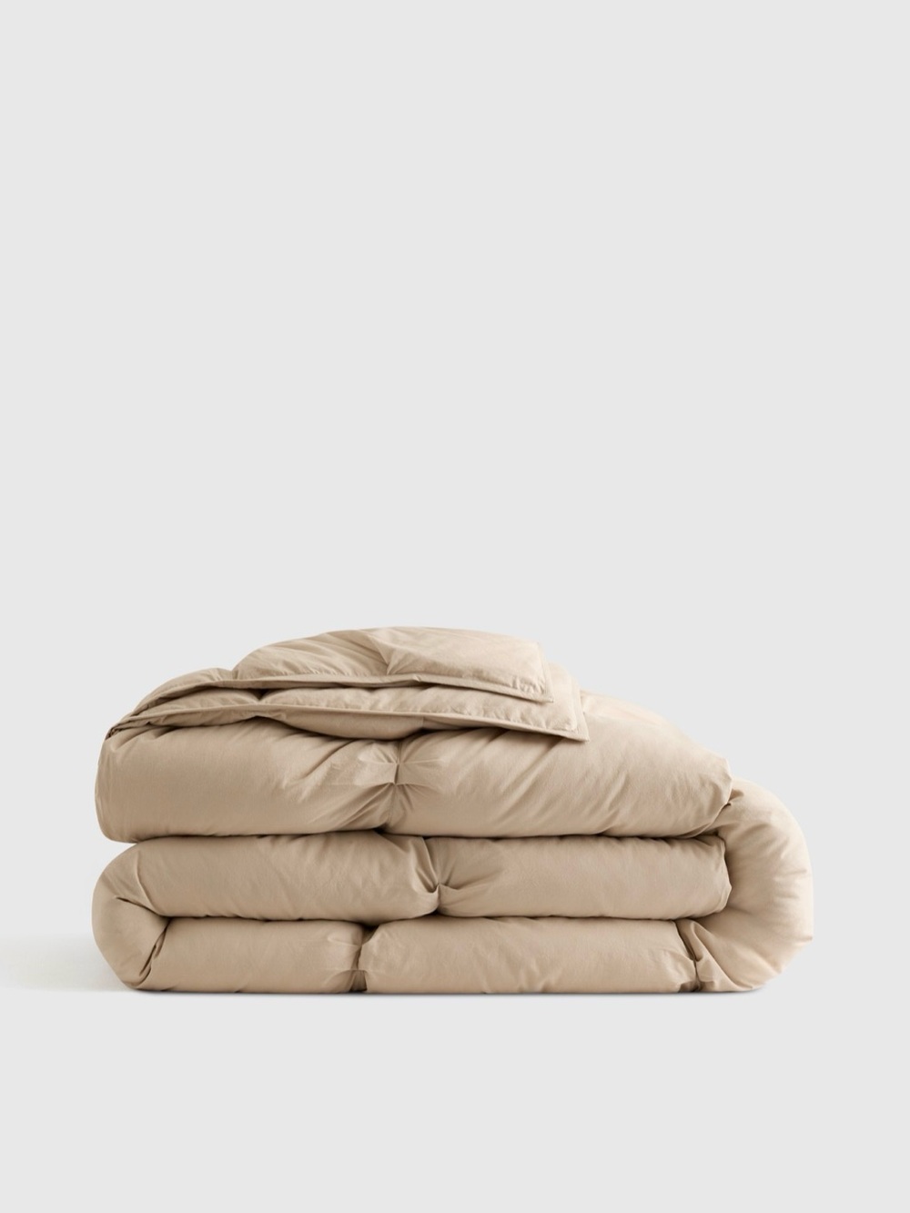 Quince Cotton Pintuck Comforter in Toffee, Twin